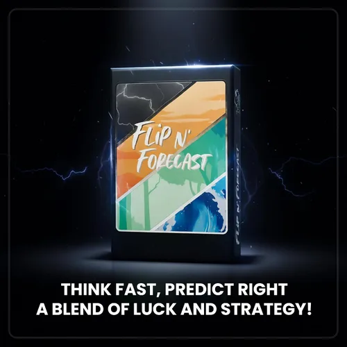 Vista 3 de Flip N' Forecast - El juego de cartas familiares de predicción definitiva para niños y adultos - Divertidos juegos familiares para niños y adultos