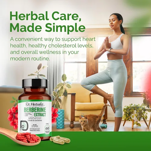 Vista 9 de Dr. HERBALIST Berberina Cápsulas 500 mg, Berberis Aristata Extracto de agracejo indio con alcaloide de berberina, para azúcar en la sangre ya