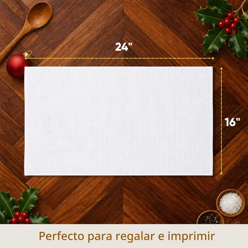 Vista 2 de Microfiber Wholesale Sublimation Blanks - Toallas de microfibra de 16 x 24 pulgadas, tejido de gofre prémium para cocina, espacios en blanco
