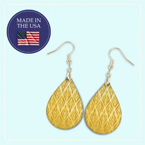 Vista 74 de Dangle Earrings for Women Colorful Dangling Drop Statement Jewelry Printed MDF Wood Teardrop Double Side Print Handmade by The Painted Pug