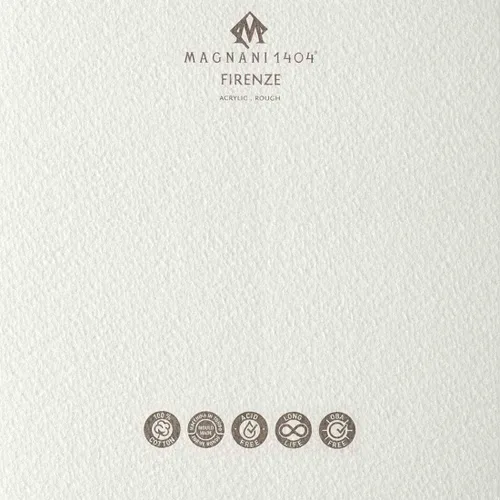 Vista 3 de Magnani 1404 Firenze - Bloc de papel de pintura acrílica 100% algodón, 7 x 10 pulgadas, 188 libras, 15 hojas pesadas, textura rugosa, tamaño vegano