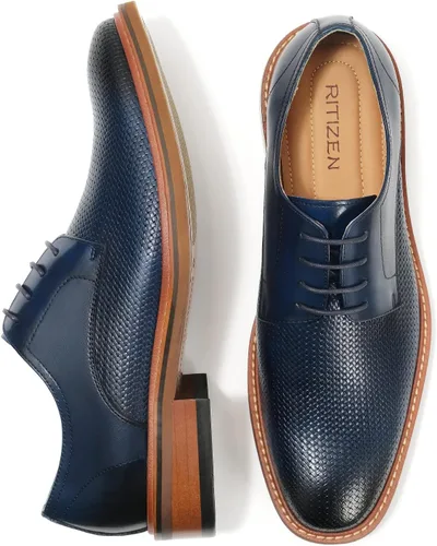 Vista 2 de Zapatos de vestir Oxford sin cordones para hombre, diseño clásico con cordones, zapatos Oxford formales de moda para hombre, príncipe clásico