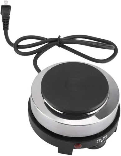 Vista 8 de Nikou Mini estufa portátil, placa caliente eléctrica pequeña de 500W, estufa de quemador caliente