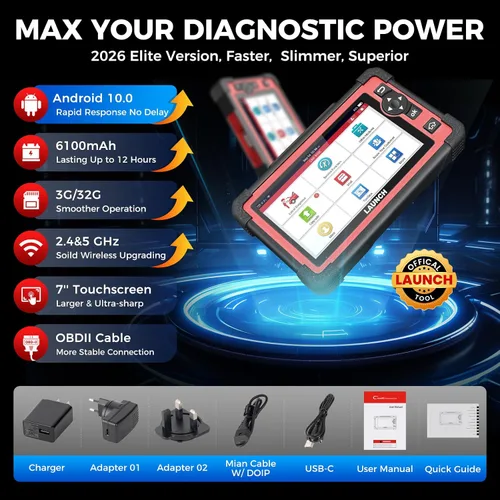 Vista 8 de LAUNCH Escáner X431 CRP919E OBD2, Herramienta de Escaneo Bidireccional 2026 como CRP919EBT, CANFD/DoIP/FCA SGW, Código ECU, 35+ Servicios, Pruebas