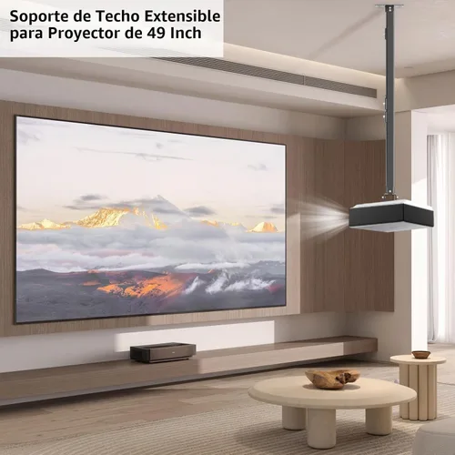 Vista 2 de suptek Soporte de montaje en techo para proyector se adapta a techo plano o inclinado, altura ajustable con longitud extensible de 30.7-49.21 Negro