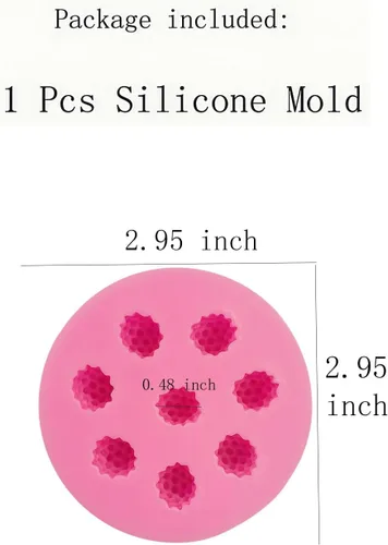 Vista 2 de Generic Mini moldes rectangulares de silicona para dulces, rosa, 2.95 x 2.95 x 0.71 pulgadas, 3.2 fl oz, moldes de preparación de alimentos