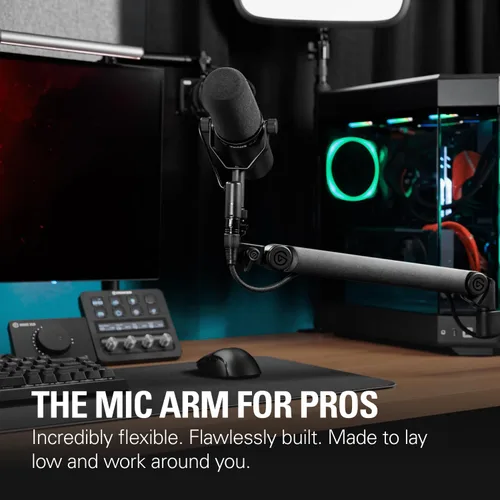 Vista 2 de Elgato Wave Mic Arm Pro - Brazo de micrófono de resorte de gas de perfil bajo giratorio 360°, funciona con micrófonos/Shure SM7B/HyperX
