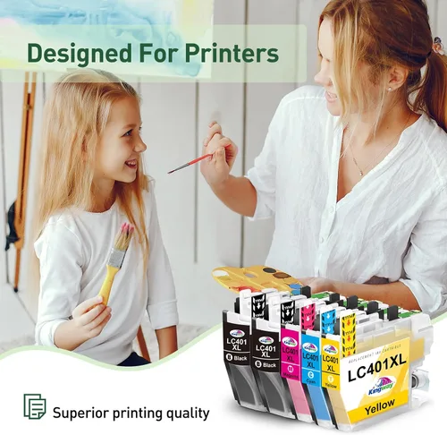 Vista 2 de KINGWAY LC401XL - Cartuchos de tinta para Brother de alto rendimiento compatibles con cartuchos de tinta Brother LC401XL LC401XL 401 XL