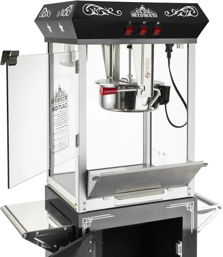 Vista 3 de Olde Midway - máquina de hacer palomitas estilo clásico, con hervidor de agua grande de 8 onzas, Negro