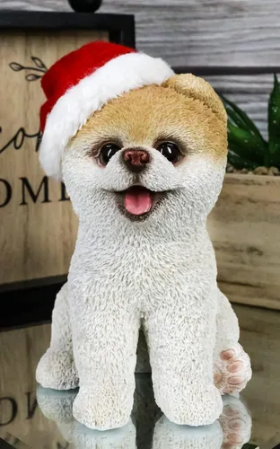 Vista 7 de Ebros Christmas Santa Boo - Estatua de perro de Pomerania más linda del mundo para mascotas, amigos de mascotas, perros coleccionables, figura