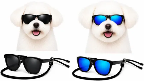 Vista 8 de G014 Retro 80s - Gafas de sol para perros y mascotas, taza de té, juguete de raza pequeña a mediana (12-25 libras, negro)