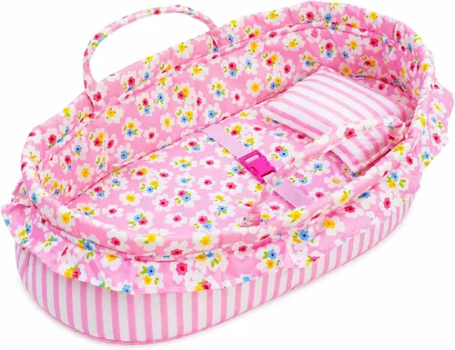 Vista 10 de June Garden Cozy Dream Doll Bassinet - Portador Portátil para Muñecas de Bebé - Se Adapta a Muñecas American Girl o Osos de Peluche de hasta 18