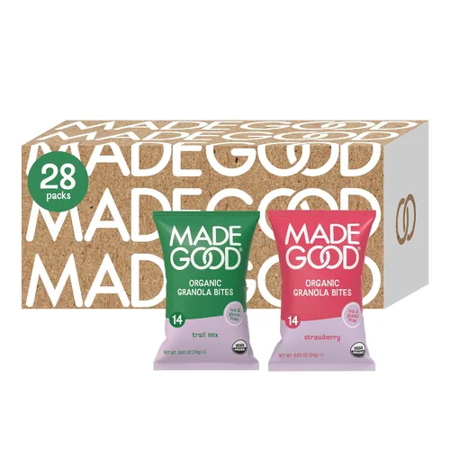 Vista 12 de Mini barras de granola MadeGood paquete de 28 sabor chispas de chocolate oscuro y avena libre de gluten Gluten free snacks for lunch boxes, school