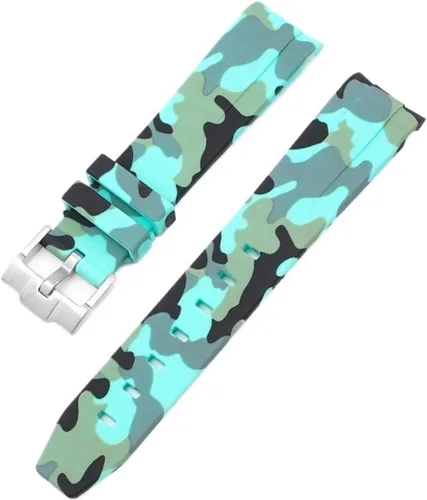 Vista 18 de Correa de camuflaje para Omega Moon Curvo Extremo Pulsera de goma de silicona Hombres Mujeres Sport Watch Band Accesorio 0.787 in