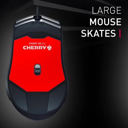 Vista 7 de Cherry Ratón para juegos con cable MC 2.1 con iluminación RGB con botones programables y perfiles de usuario. Cabe en tu mano. Diestro. Sensor Negro