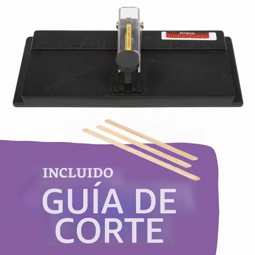 Vista 3 de Cortadora de madera Pitsco Education, realiza cortes horizontales y angulares precisos, herramienta de corte ideal para puentes modelo, torres