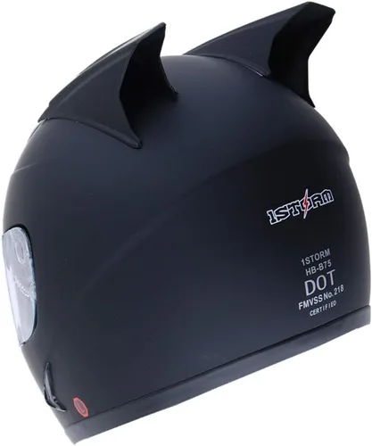 Vista 9 de 1Storm - Casco completo con alas y cuernos para motocicleta