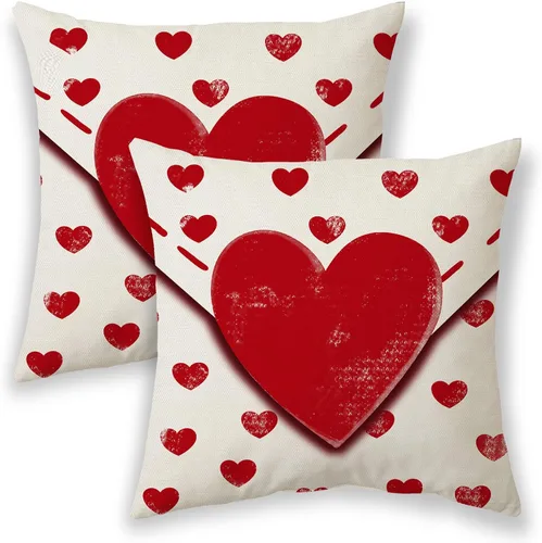 Vista 40 de Fundas de almohada de Navidad de 16 x 16 pulgadas, almohadas decorativas de Navidad con copos de nieve dorados, blancos y rojos para sofá, fundas