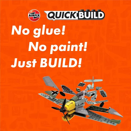 Vista 2 de Airfix Quickbuild Messerschmitt 109 - Kit de construcción de modelo de plástico de avión en ladrillo J6001