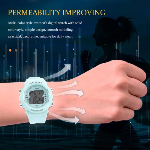 Vista 5 de Sosoport Reloj deportivo digital para hombre, pantalla LED, impermeable, casual, con alarma, simple