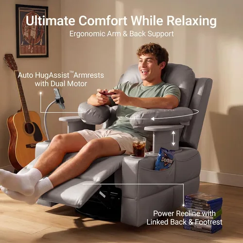 Vista 5 de MAMAZING Lullapod - Silla reclinable giratoria de triple motor, color gris gris (Urban Gray)