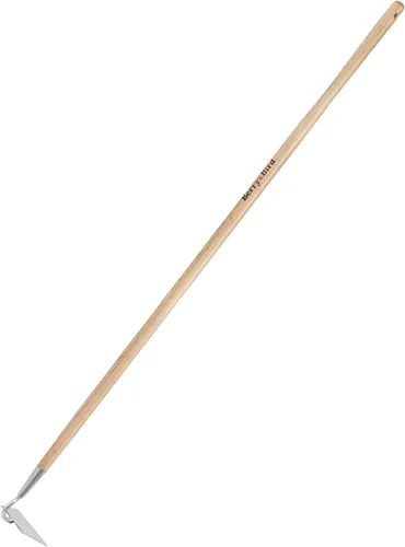 Vista 7 de Azada de mano triangular, azadas de jardín con alas de 15.2 pulgadas con mango de madera corto, azada Warren de acero inoxidable para jardinero