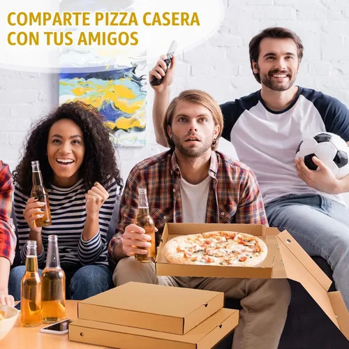 Vista 6 de PerKoop - 100 cajas de pizza a granel de cartón cuadrado, kraft, 12 pulgadas Papel kraft