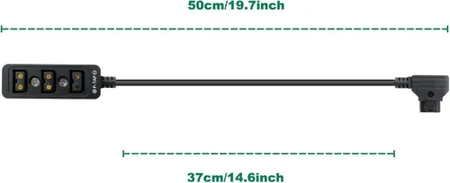 Vista 6 de Alvin's Cables D-tap Splitter P-Tap HUB Cable Dtap macho a tres puertos D tap hembra Cable divisor con roscas de tornillo para cámaras ARRI RED Z