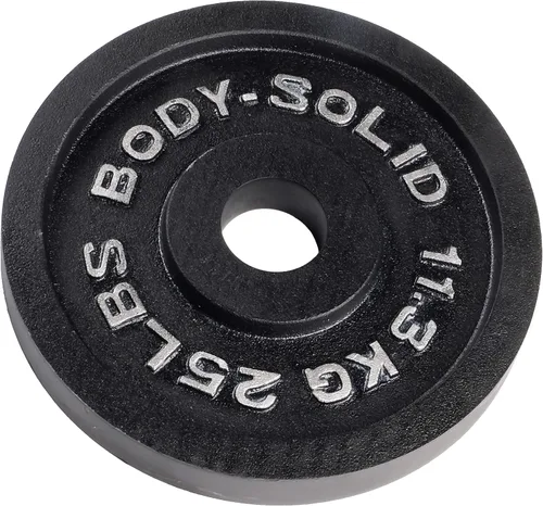 Vista 3 de Body-Solid Placa olímpica de hierro fundido de peso individual, pesas libres, placas de mancuernas, agujero estándar de 2 pulgadas para barra