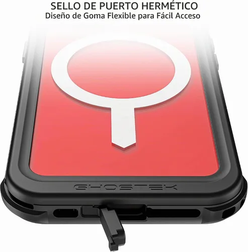 Vista 4 de Ghostek NAUTICAL - Funda impermeable para iPhone 14 con protector de pantalla, clip para cinturón, compatible con MagSafe, protección extremadamente