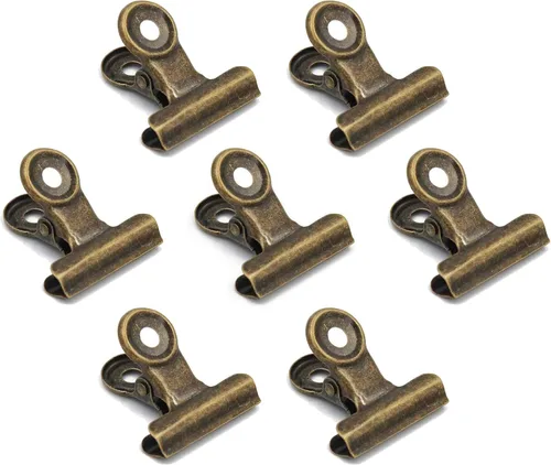Vista 8 de Paquete de 20 clips de acero pulido de 2 pulgadas, clips de metal para carpeta de bulldog, abrazaderas grandes para bolsas de alimentos, fotos, Negro