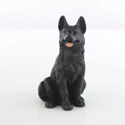 Vista 3 de Conversation Concepts Figura pequeña de pastor alemán negro y plateado Black & Silver Miniature German Shepherd