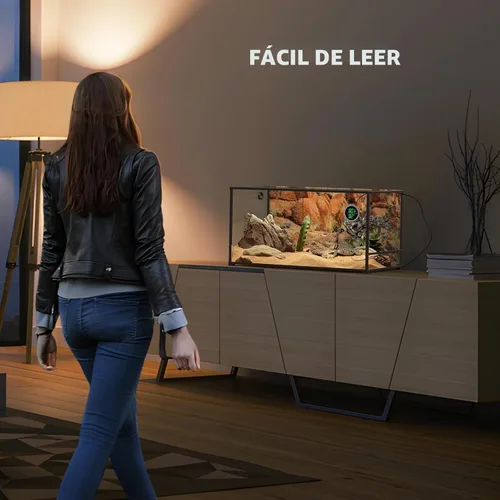 Vista 7 de PAIZOO Termómetro digital LED para reptiles y medidor de humedad Higrómetro para accesorios de tanque de serpientes - Fuente de alimentación USB