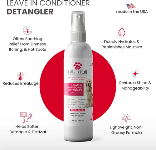 Vista 2 de Acondicionador Detangler Lillian Ruff Pet Leave, 8 onzas