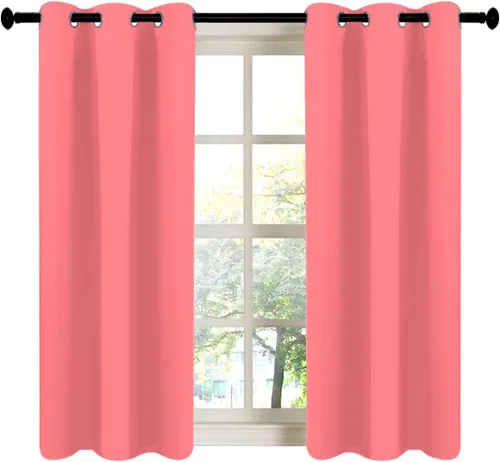 Vista 50 de LA PALMA Cortinas opacas con aislamiento térmico y ojales, para sala de estar, dormitorio, paquete de 2 paneles