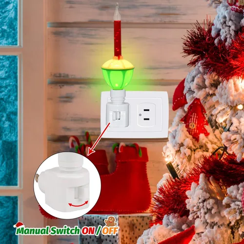 Vista 8 de Luces nocturnas de burbujas de Navidad enchufables a la pared, 1 luz nocturna de Navidad de burbujas multicolor + 1 bombilla de repuesto