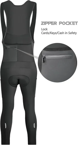 Vista 3 de CEROTIPOLAR Medias térmicas de forro polar, baberos, pantalones de ciclismo para otoño e invierno frío