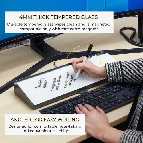 Vista 4 de ECR4Kids MessageStor - Teclado para escribir y almacenar, organizador de escritorio, ondas