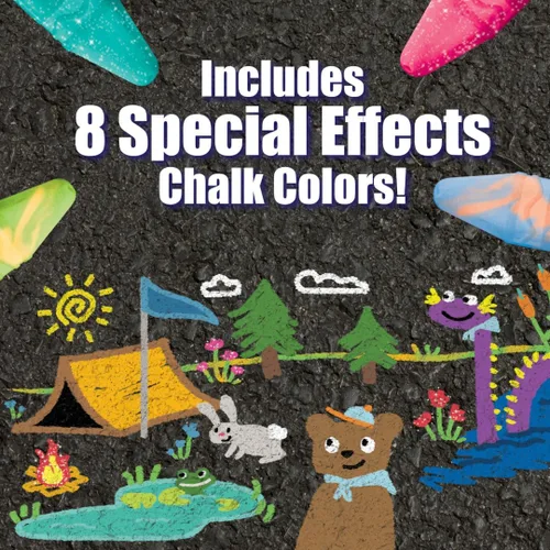 Vista 4 de Crayola Ultimate Colección de Tizas Lavables (64 unidades), Tiza para Acera al Aire Libre a Granel para Niños, Barras Antideslizantes, Actividades