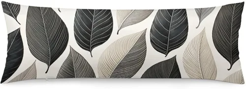 Vista 10 de Funda de almohada moderna con diseño de acuarela de rayas blancas y negras, 20 x 54 pulgadas, diseño moderno de rayas verticales, funda de almohada