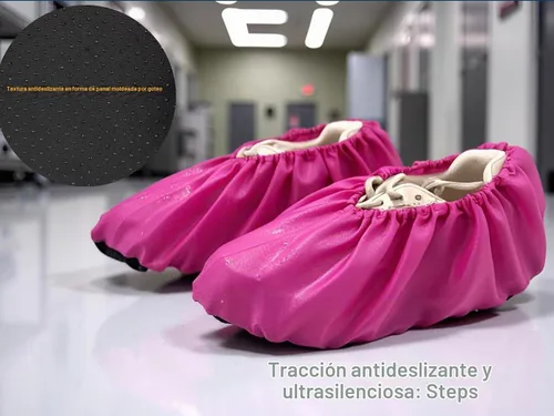 Vista 6 de 5 pares de cubiertas impermeables antideslizantes lavables reutilizables para botas, protectores para zapatos de interior (XL, fucsia)