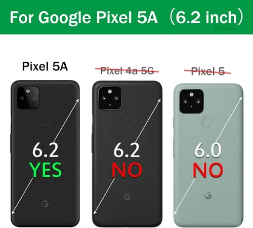 Vista 2 de Diseñada para Pixel 5A 5G Sparkle Case Google 5A 5G Glitter Case Protector de pantalla integrado de cuerpo completo, cubierta delgada de cuerpo
