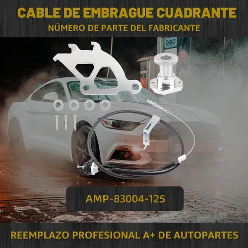 Vista 2 de Dasbecan Kit de cable de embrague de triple gancho Kit de ajustador de firewall cuadrante compatible con Ford Mustang 1996-2004 Reemplazos #