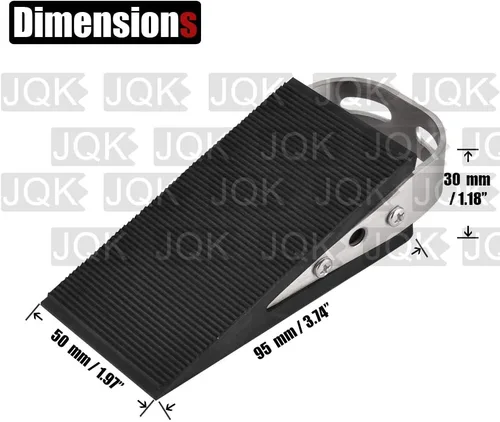 Vista 2 de JQK Tope de goma resistente para puerta, tope de puerta de seguridad de acero inoxidable 304, funciona en todo tipo de pisos, cepillado