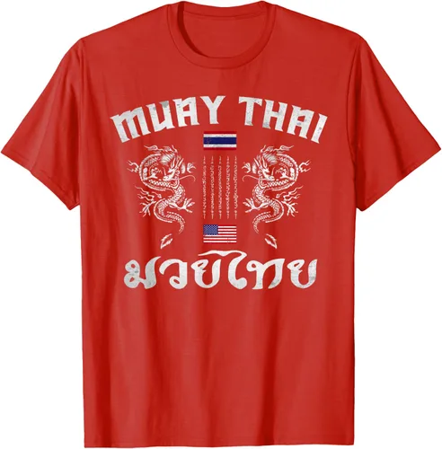 Vista 83 de Camiseta de equipo de entrenamiento de boxeo Muay Thai con bandera estadounidense de Tailandia, Negro, S