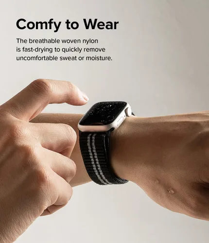 Vista 3 de Ringke US VAR Sports Air Loop compatible con Apple Watch Band 1.496 in, 1.575 in, 1.614 in Negro