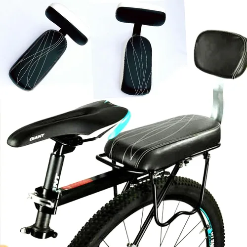 Vista 3 de Asiento de bicicleta para niños, cojín de bicicleta de montaña de piel sintética con respaldo