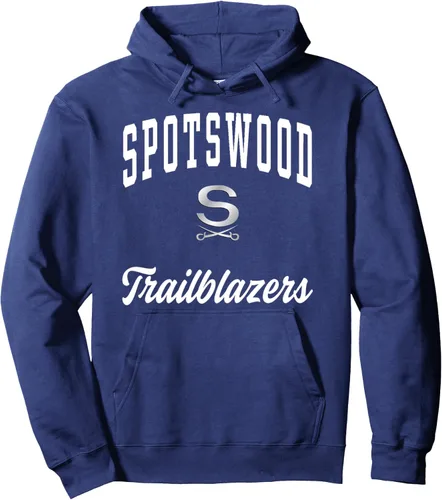 Vista 4 de Spotswood High_School Trailblazers Sudadera con capucha, Negro