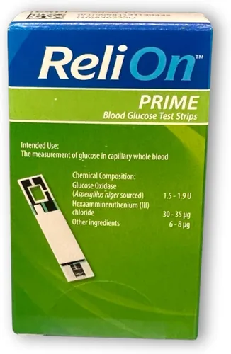 Vista 5 de Tiras de prueba de glucosa en sangre Prime - 50 unidades (paquete de 1) prueba confiable de azúcar en sangre (medidor de glucosa no incluido)
