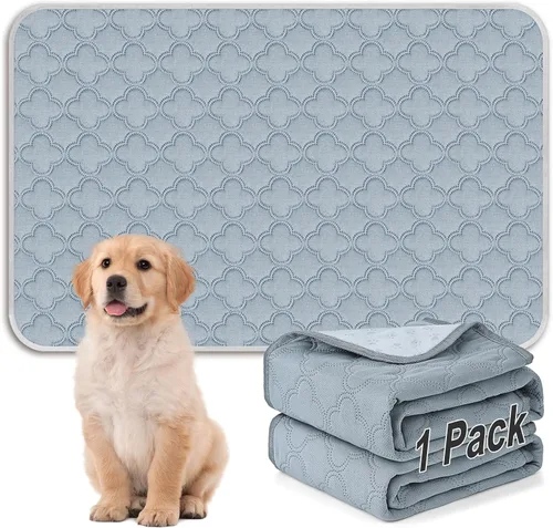 Vista 25 de FunFurry Forro lavable para jaula de conejillo de indias, paquete de 4 almohadillas reutilizables y lavables, ropa de cama impermeable para Azul
